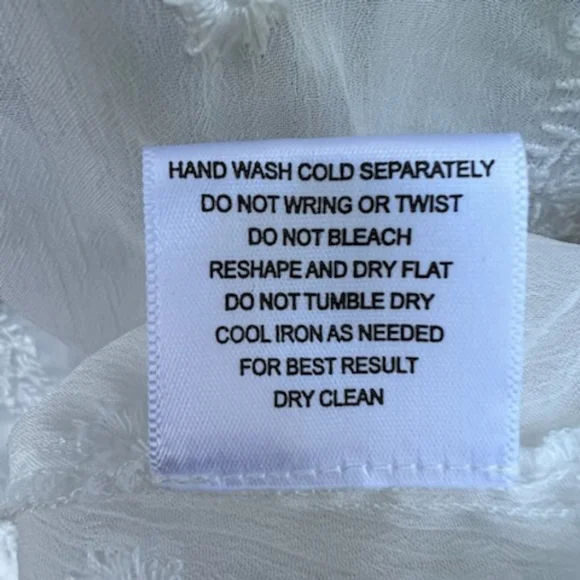 OLIVE & OAK SHEER LACE  BLOUSE WHITE SIZE MEDIUM - Picture 9 of 10